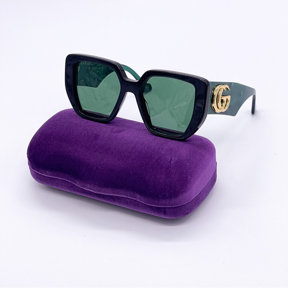 NEW GUCCI WOMEN GREEN SUNGLASSES GG0956S 001 - Picture 3 of 9